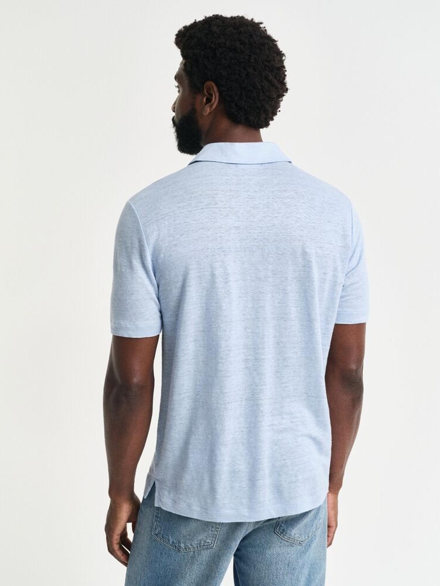 Men Linen Pique Polo