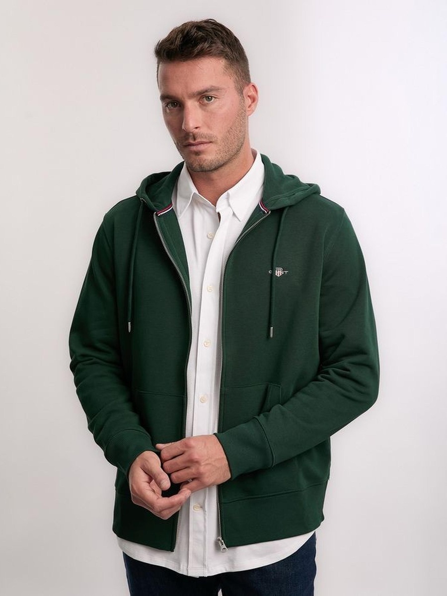 Men Regular Shield Full-Zip Hoodie