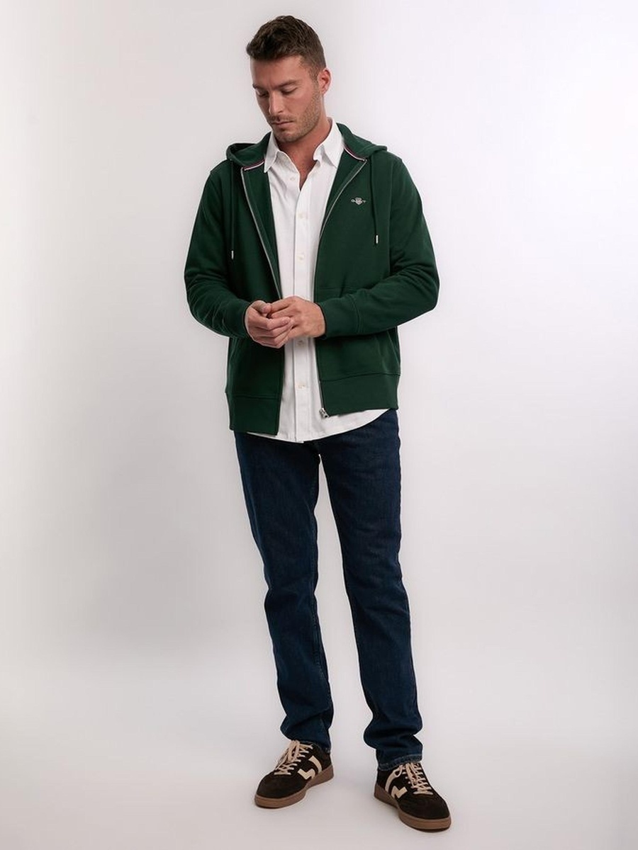 Men Regular Shield Full-Zip Hoodie