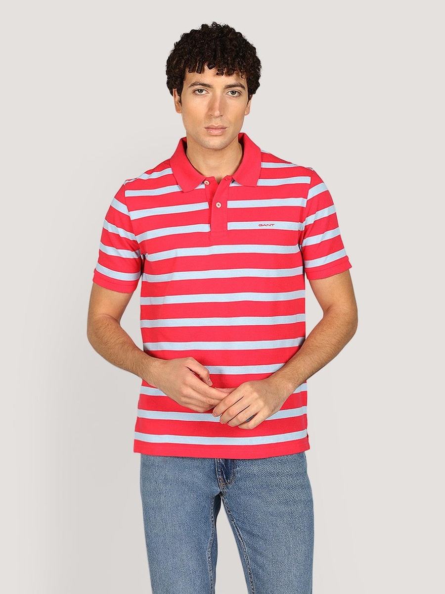 Men Striped Short Sleeve Polo