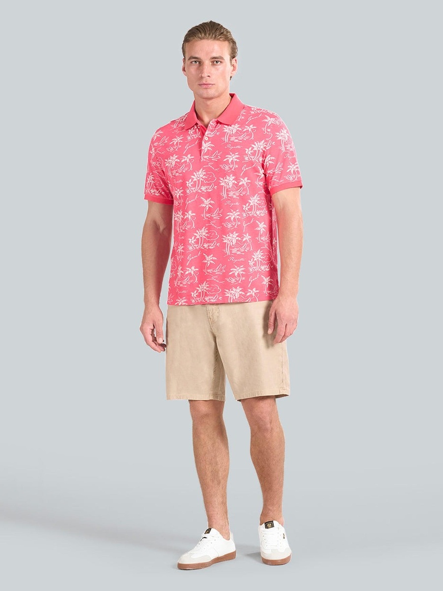 Men Island Print Polo