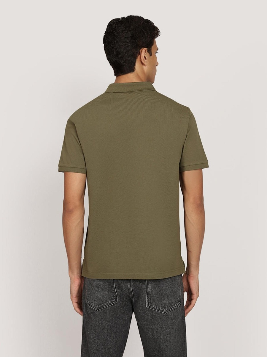 Men Regular Tonal Shield Short Sleeve Polo