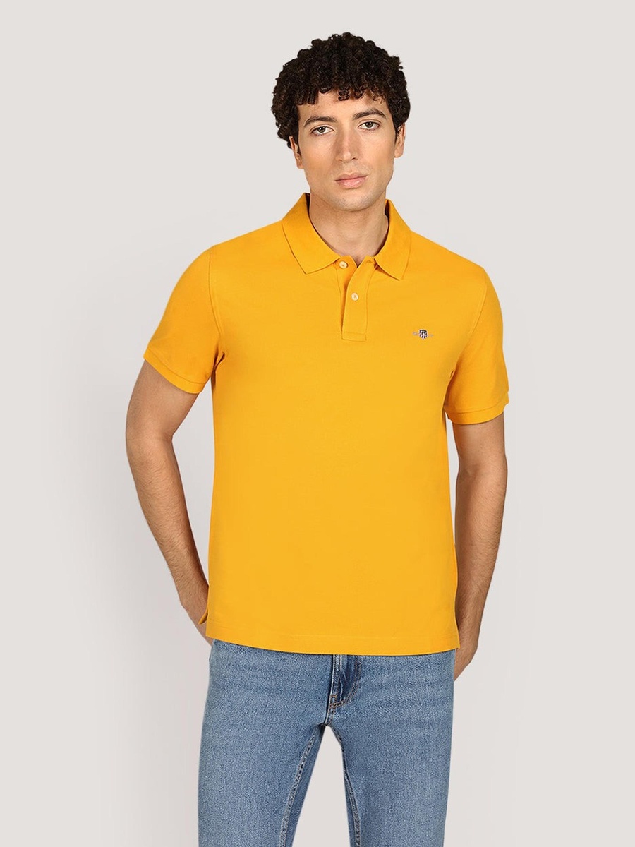 Men Regular Shield Short Sleeve Pique Polo