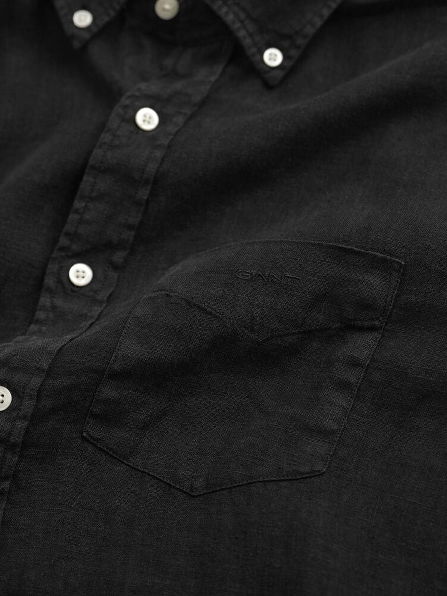 Men Regular Fit Dyed Linen Shirt