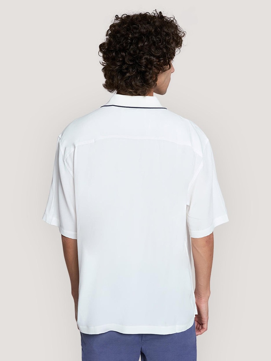 Men Relaxed Fit Short Sleeve Viscose Shirt