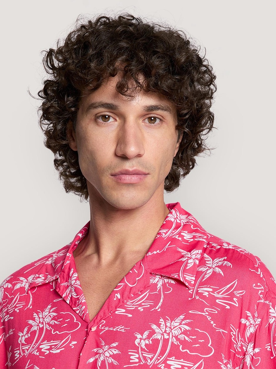 Men Relaxed Fit Island Print Shirt