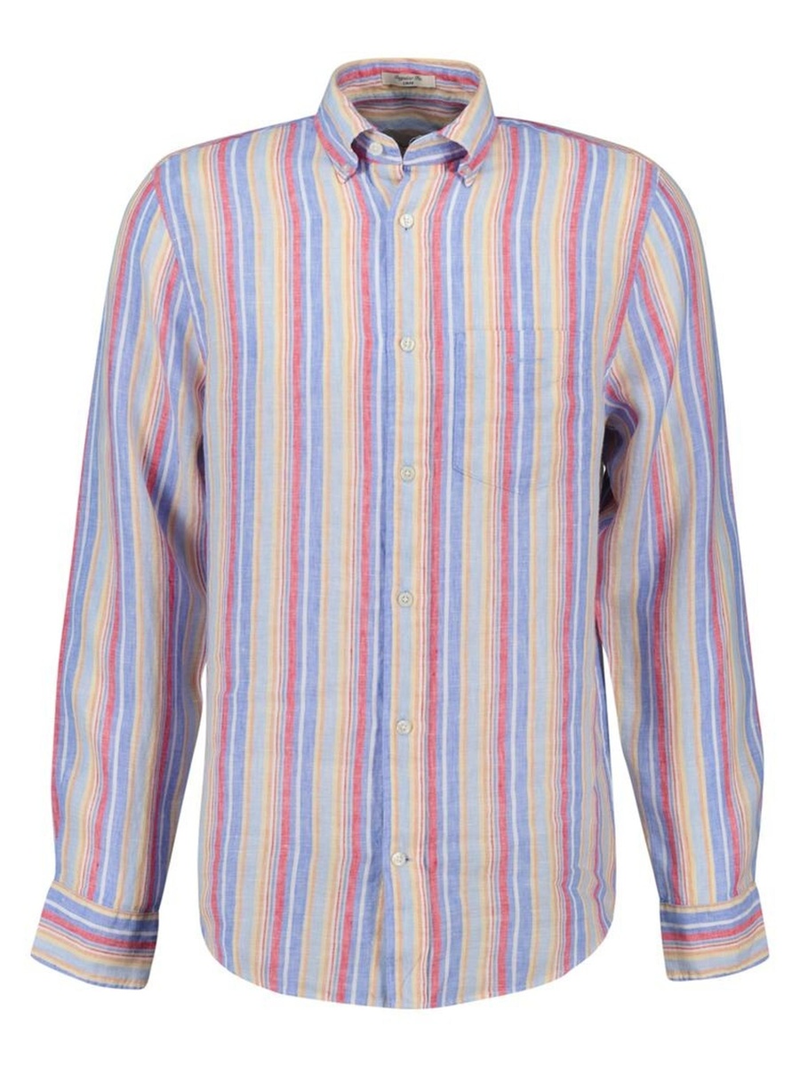 Men Regular Fit Multi Striped Linen Shirt