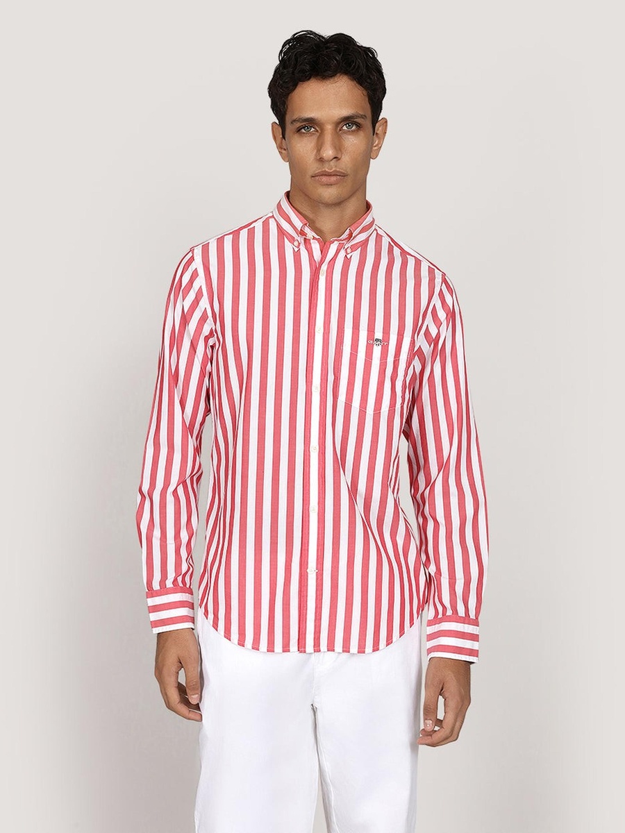 Men Regular Classic Poplin Stripe Shirt