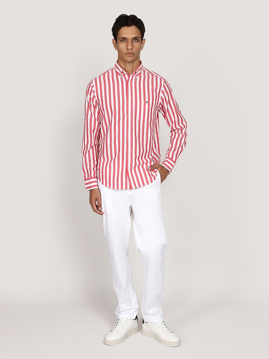 Men Regular Classic Poplin Stripe Shirt