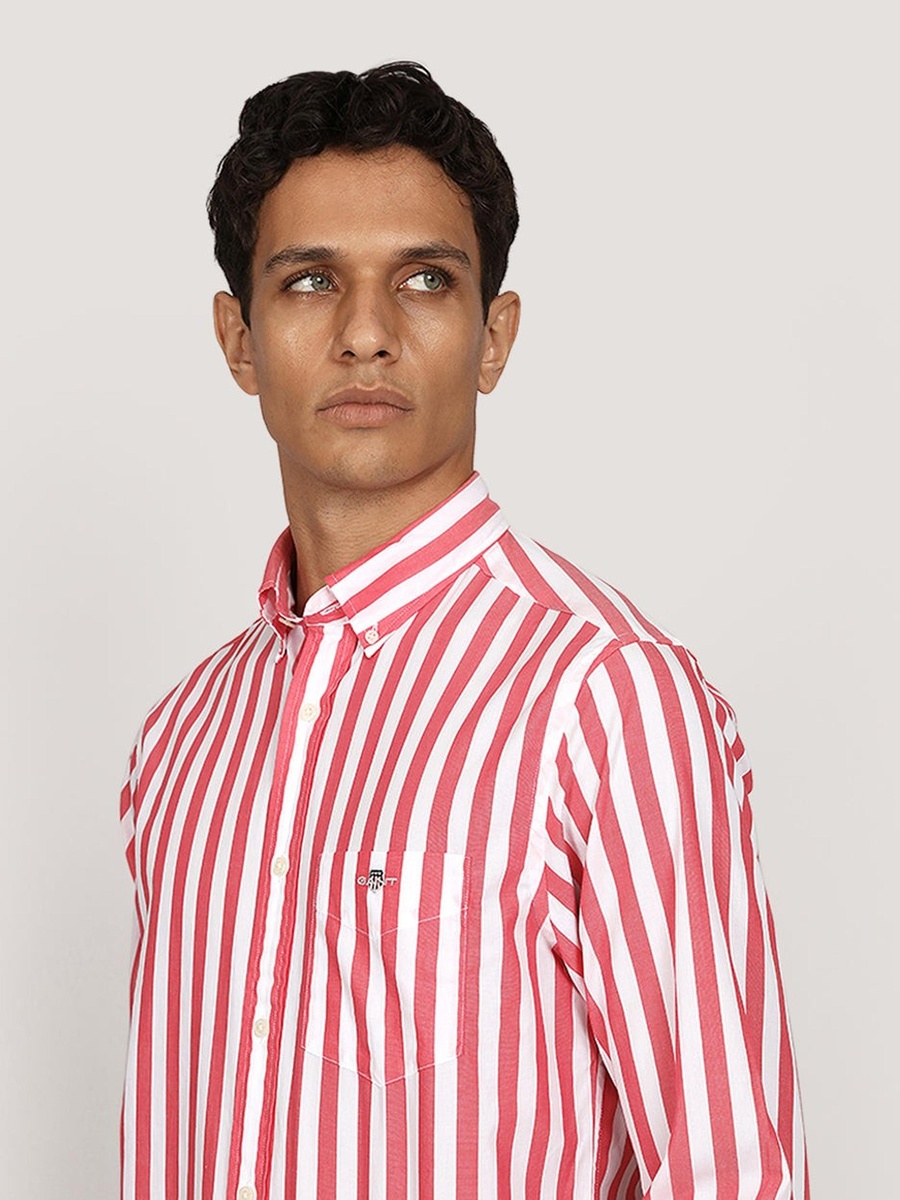 Men Regular Classic Poplin Stripe Shirt