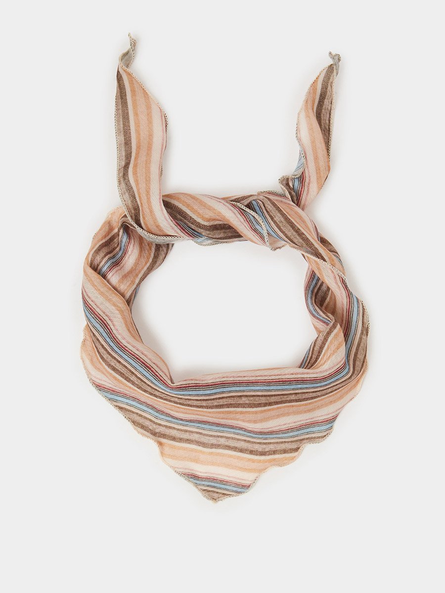 Striped Pattern Mesh Scarf
