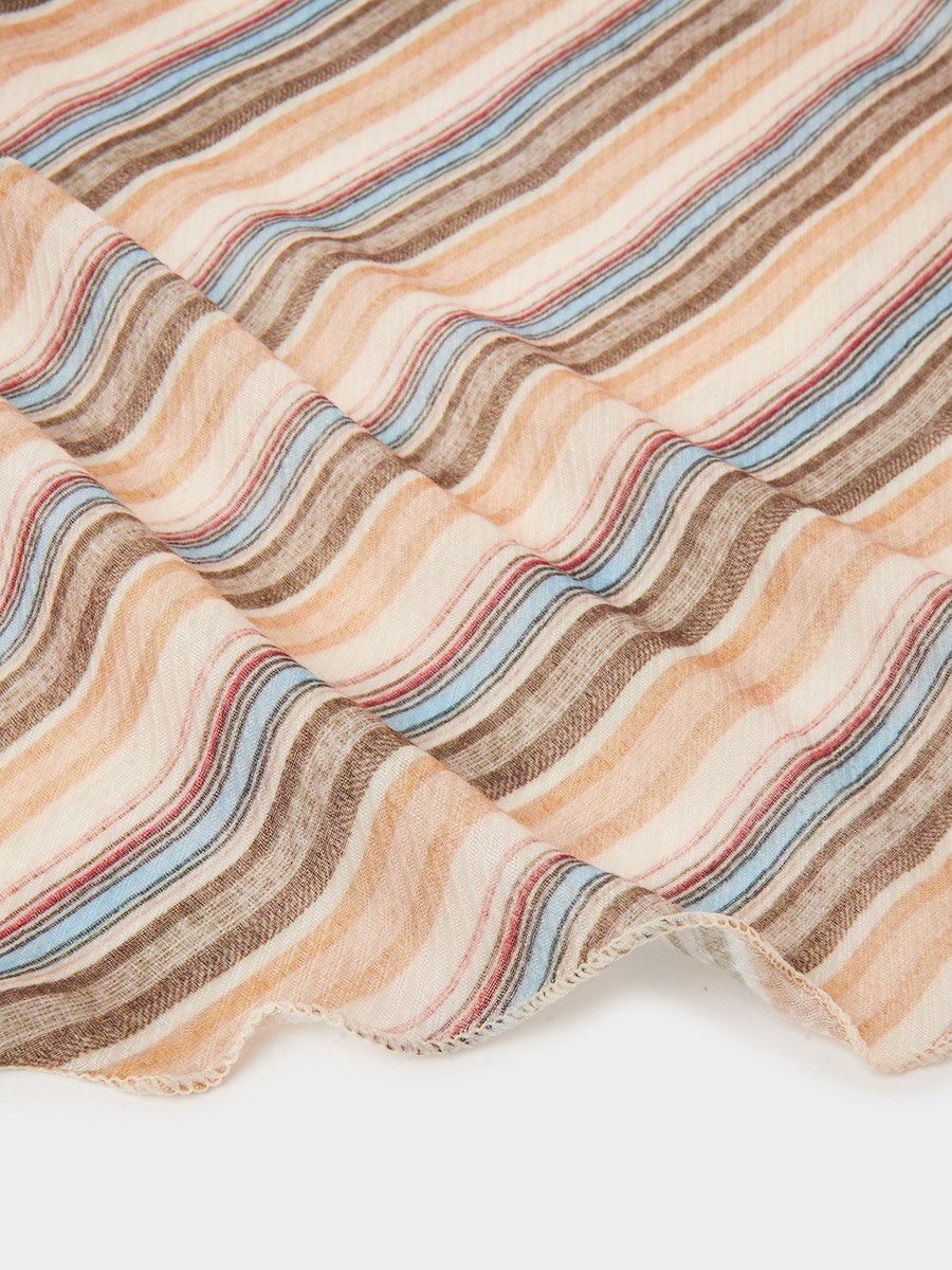 Striped Pattern Mesh Scarf