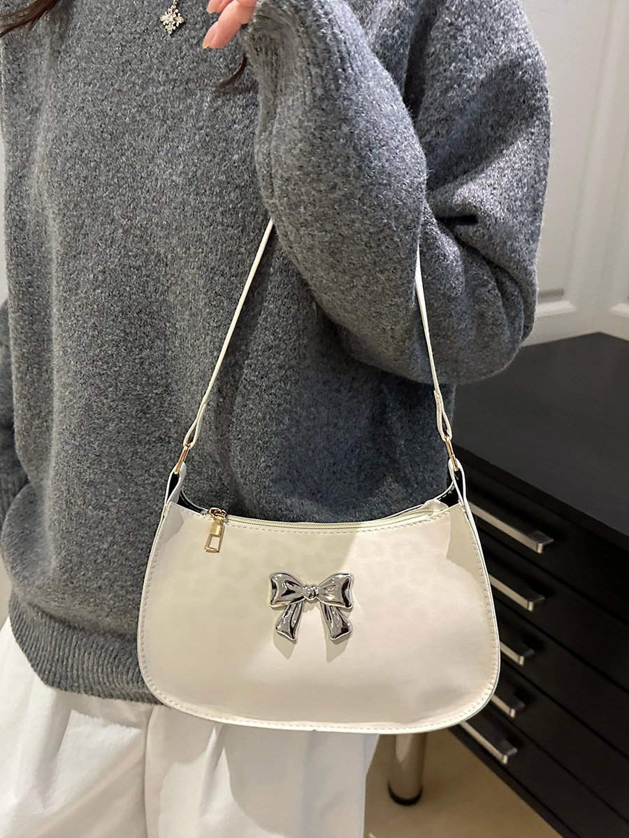 Leopard Print Bow Detail Shoulder Bag