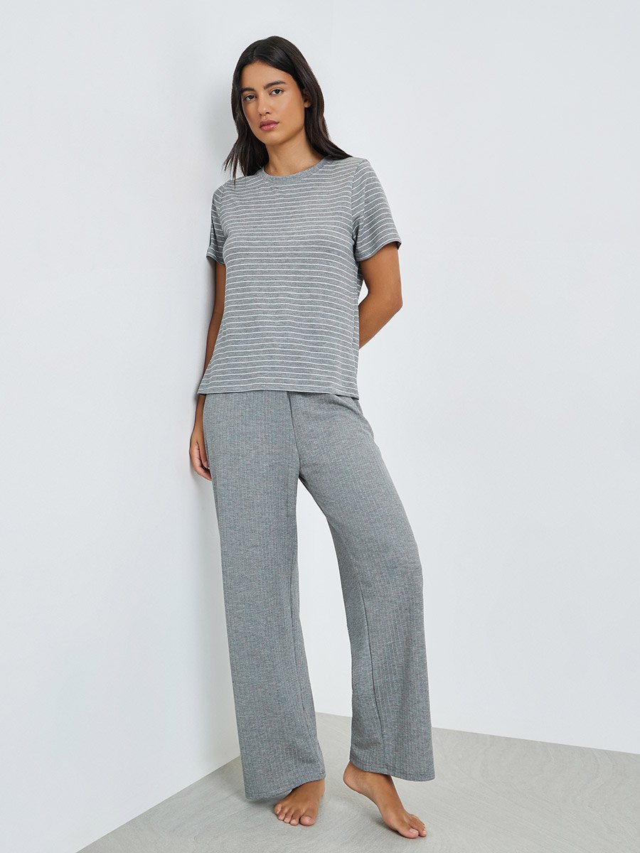 Striped T-Shirt and Pants Pyjama Set