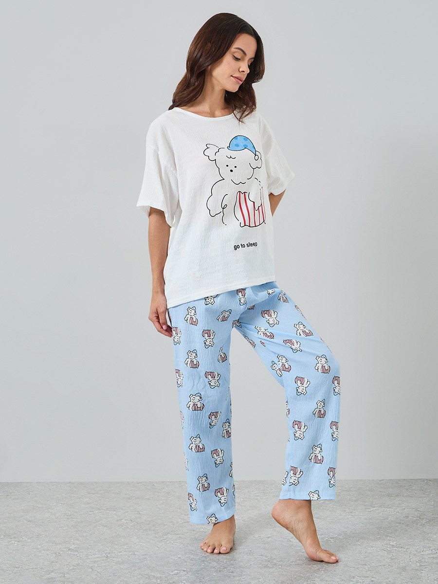 Pack of 3 - Dogs Printed T-Shirt and Shorts with Pyjama Set