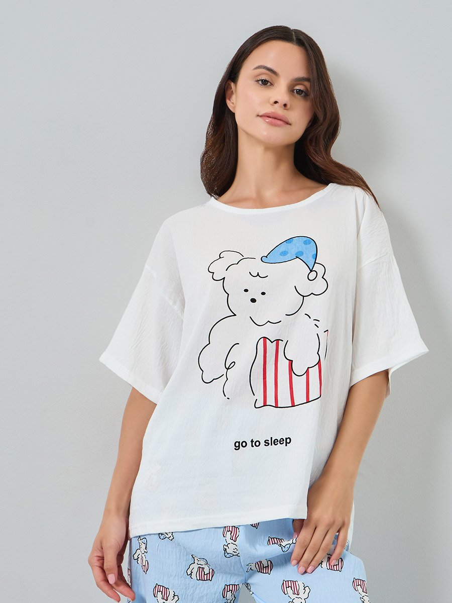 Pack of 3 - Dogs Printed T-Shirt and Shorts with Pyjama Set