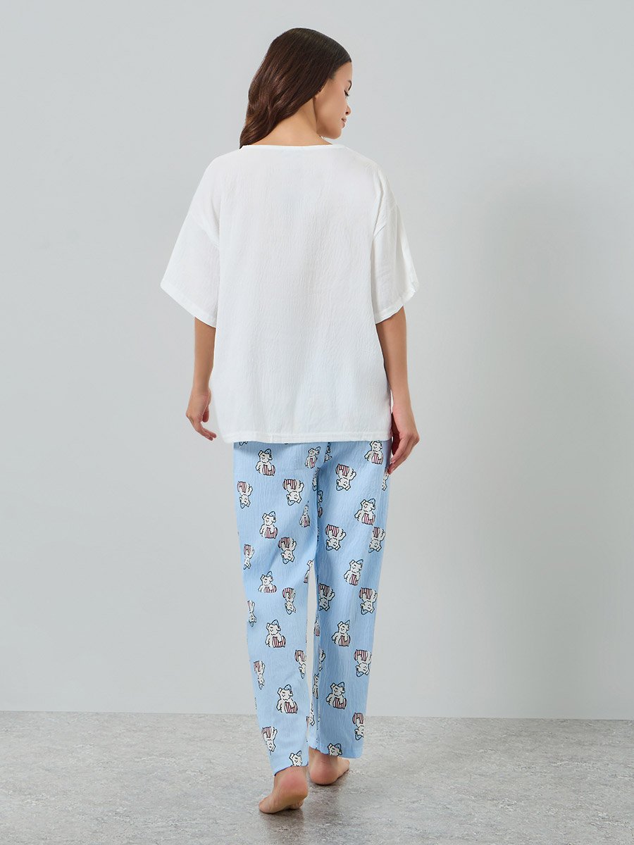 Pack of 3 - Dogs Printed T-Shirt and Shorts with Pyjama Set