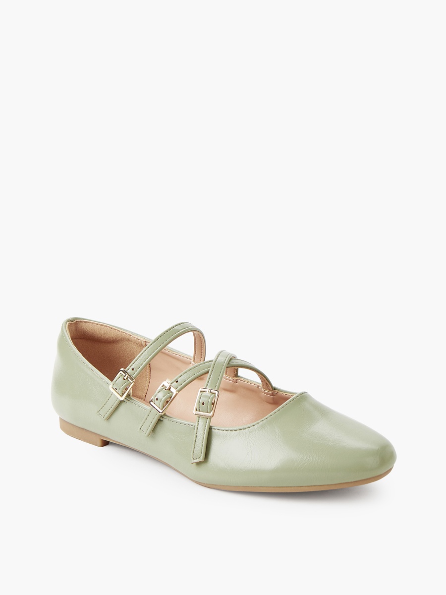 Women Buckle Closure Ballerina Shoes