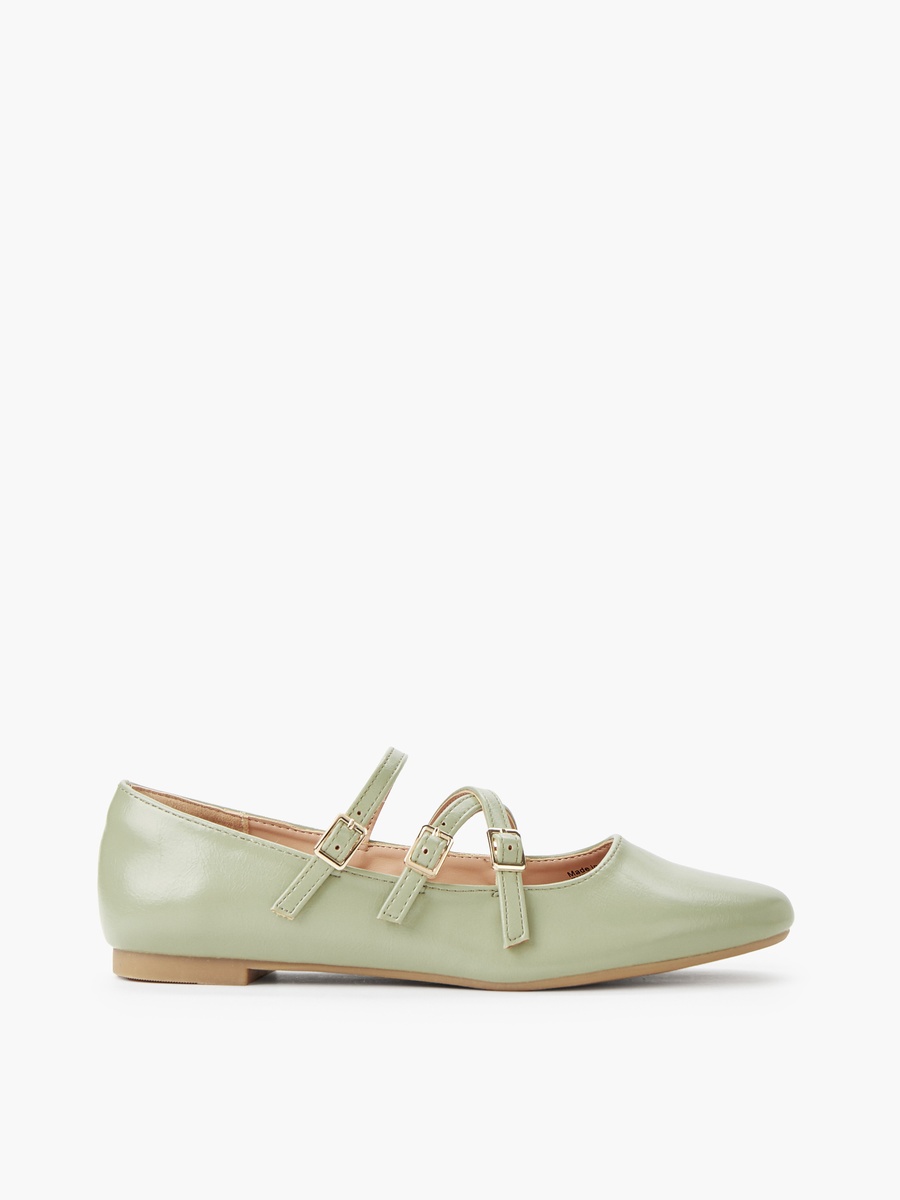 Women Buckle Closure Ballerina Shoes