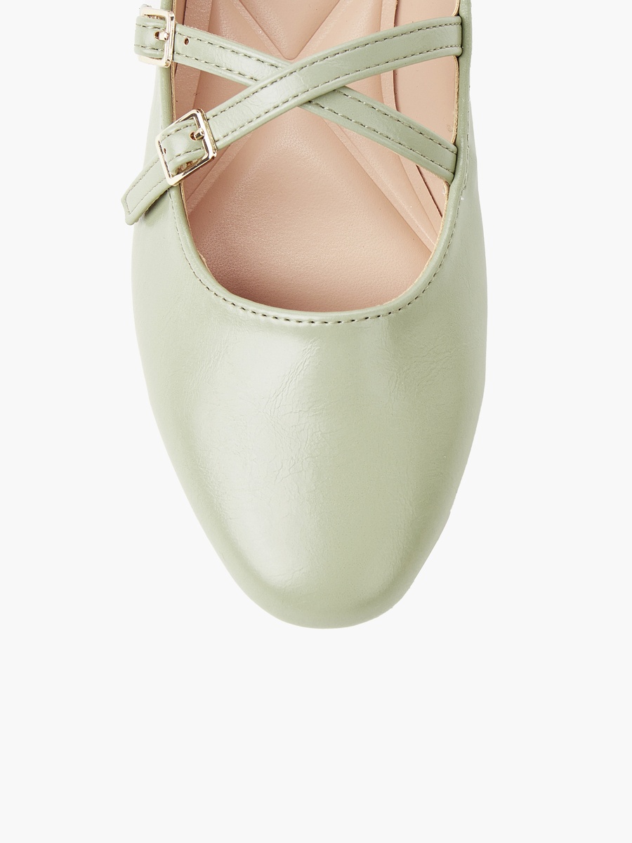 Women Buckle Closure Ballerina Shoes