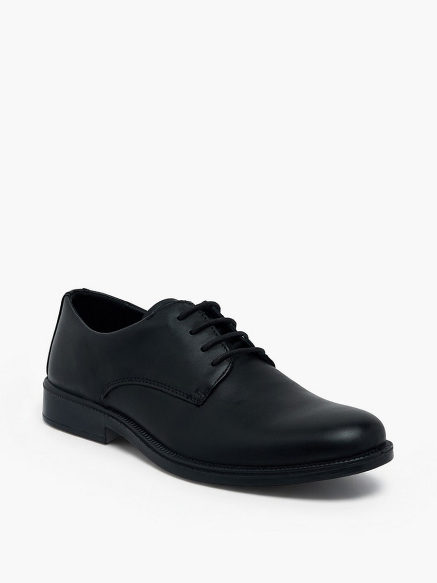 Men Leather Lace-Up Derby Shoes