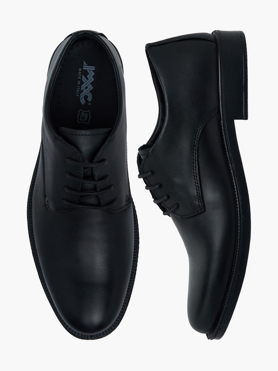 Men Leather Lace-Up Derby Shoes