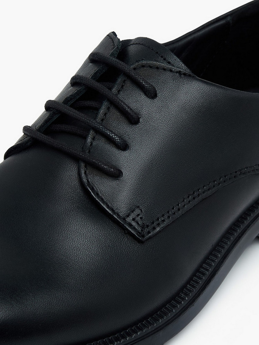 Men Leather Lace-Up Derby Shoes