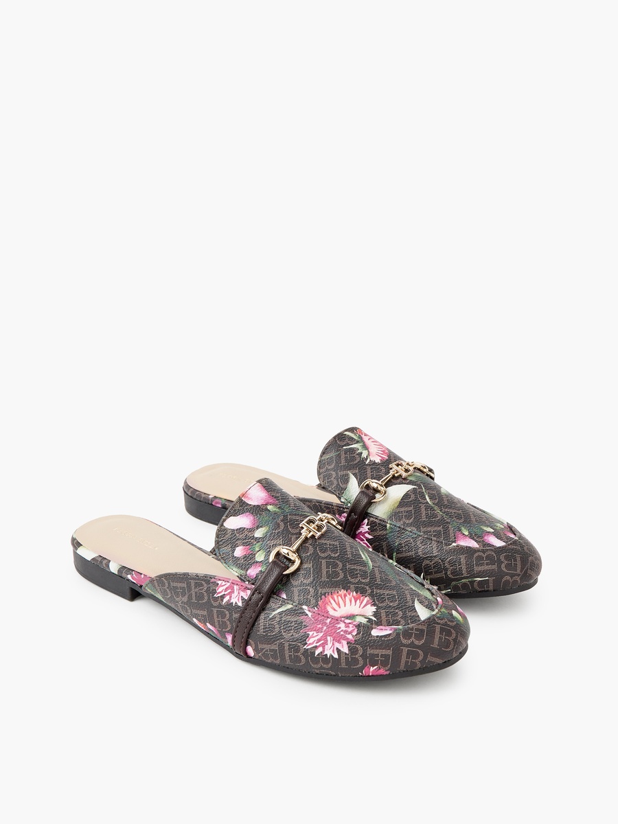 Women Monogram Print Mules