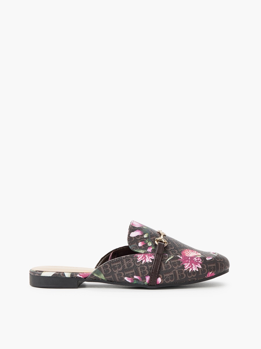 Women Monogram Print Mules