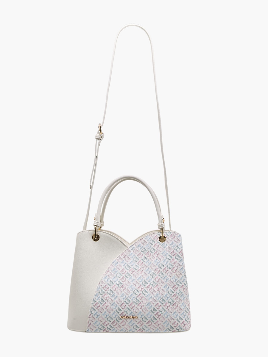 Monogram Print Tote Bag with Detachable Strap