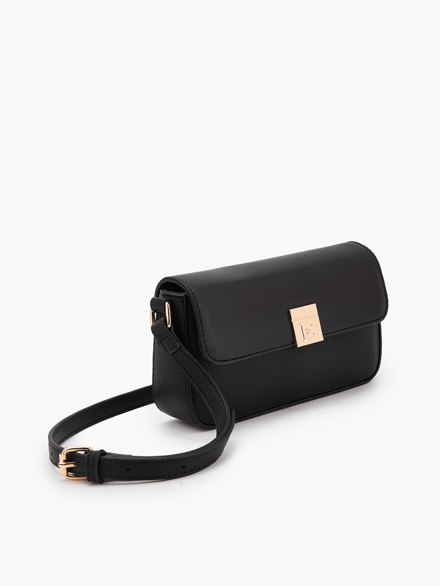 Textured Crossbody Bag with Adjustable Strap