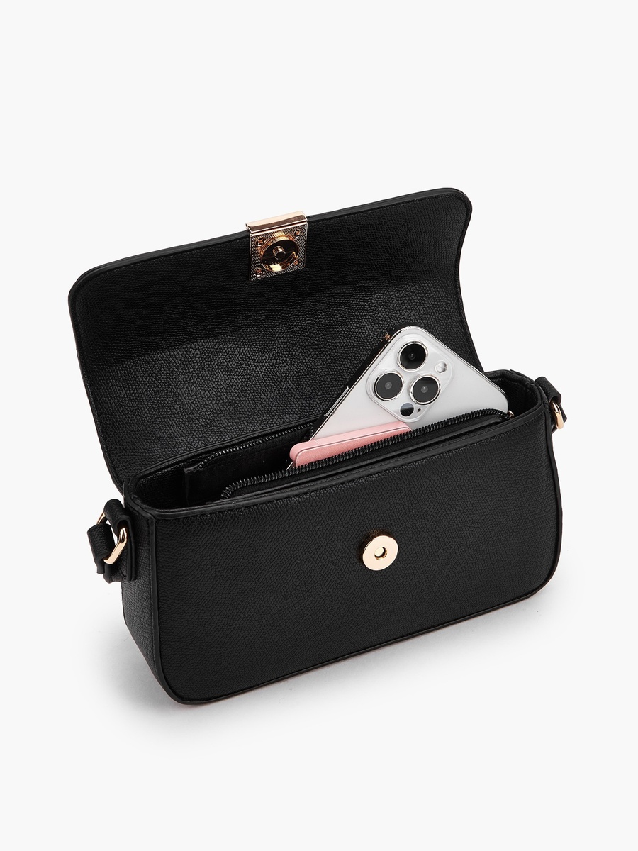 Textured Crossbody Bag with Adjustable Strap