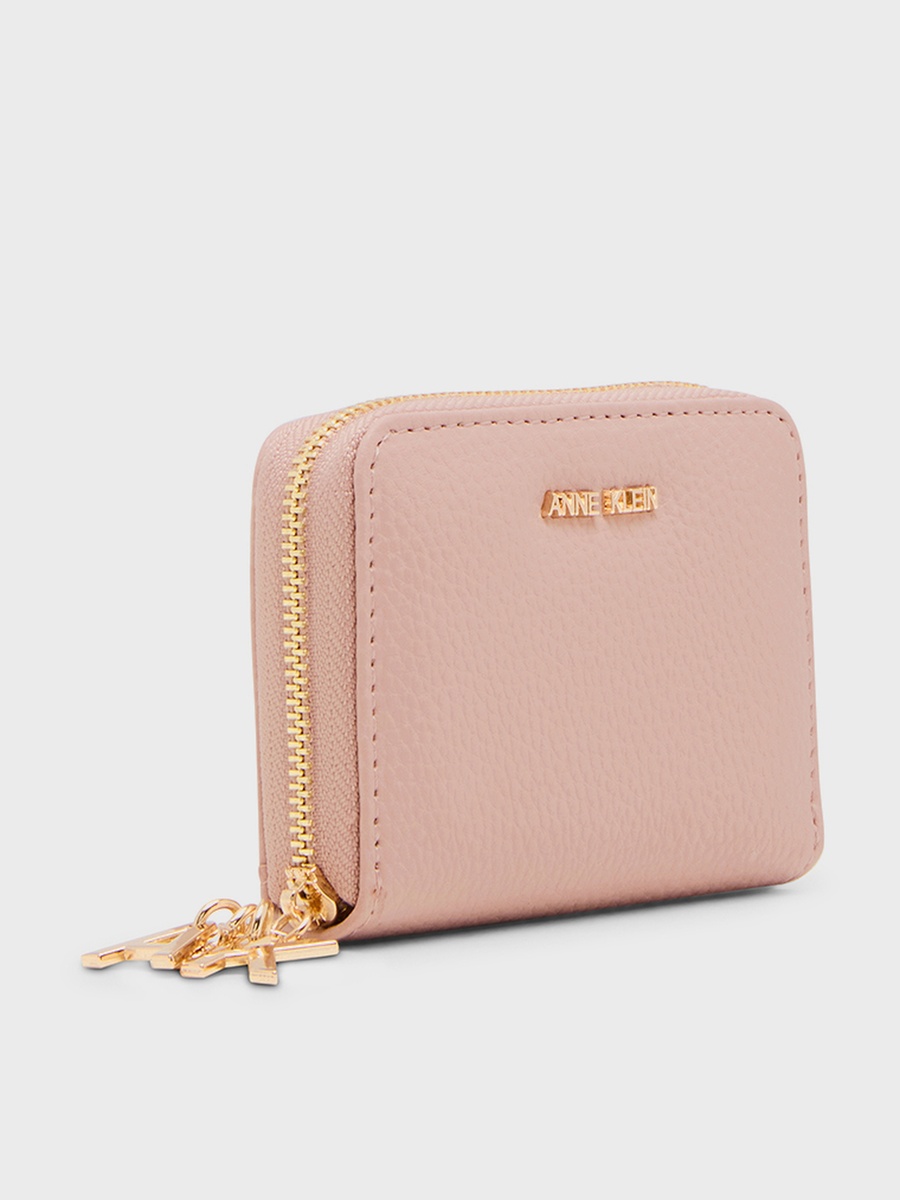 Textured Zip-Around Mini Wallet
