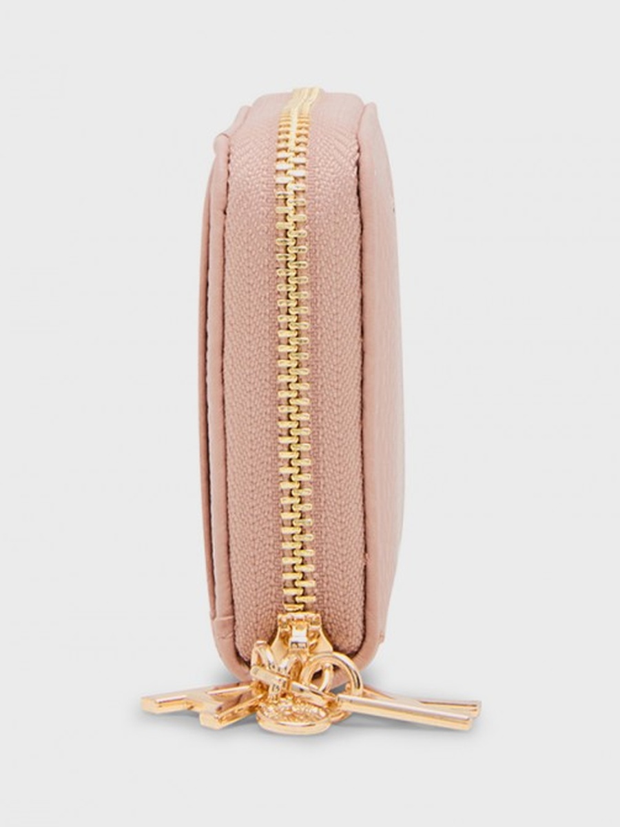 Textured Zip-Around Mini Wallet