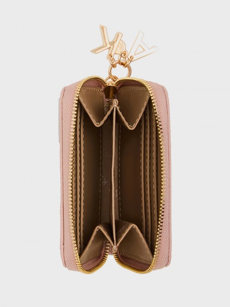 Textured Zip-Around Mini Wallet