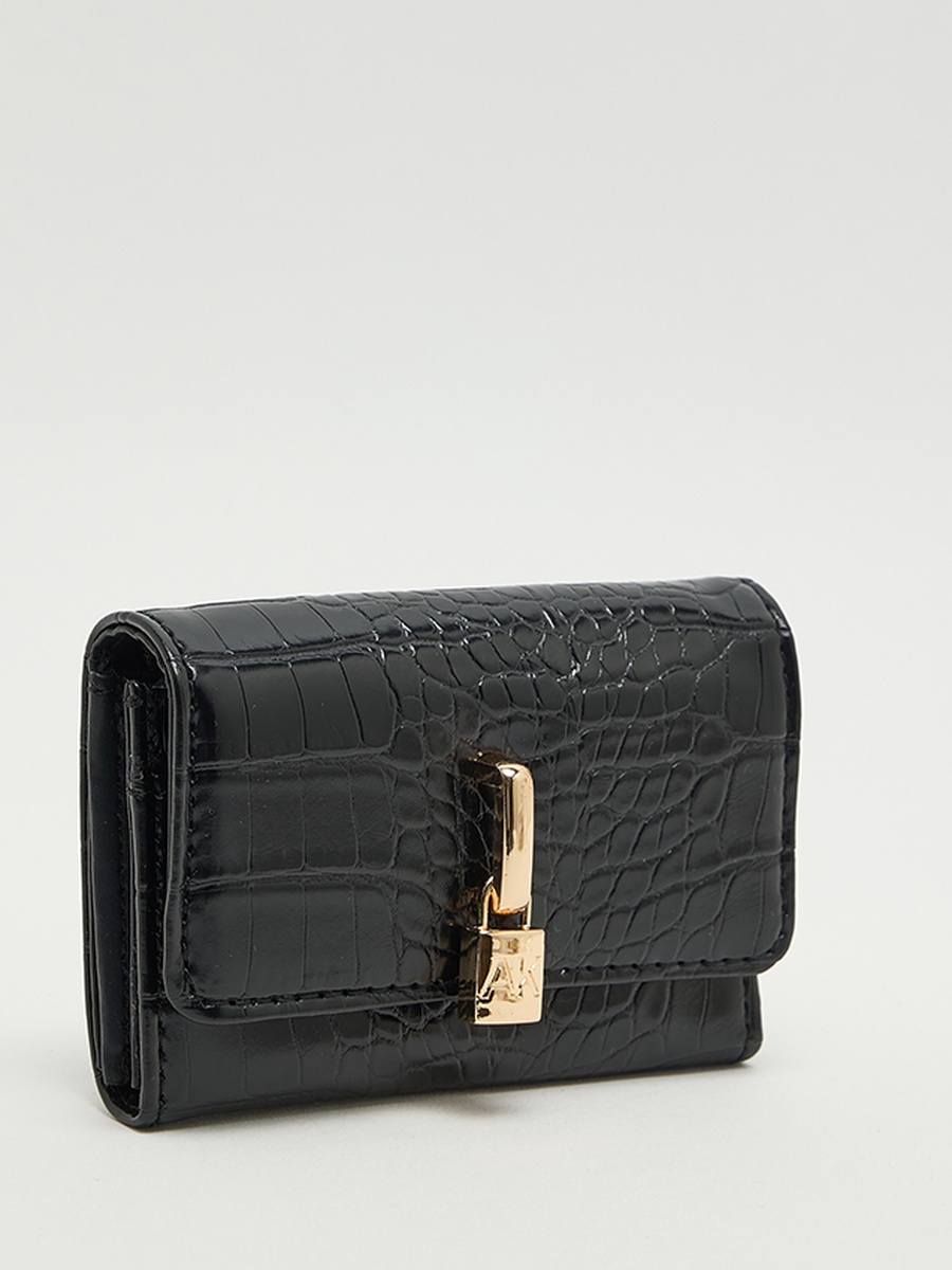 Croc Textured Flap Wallet