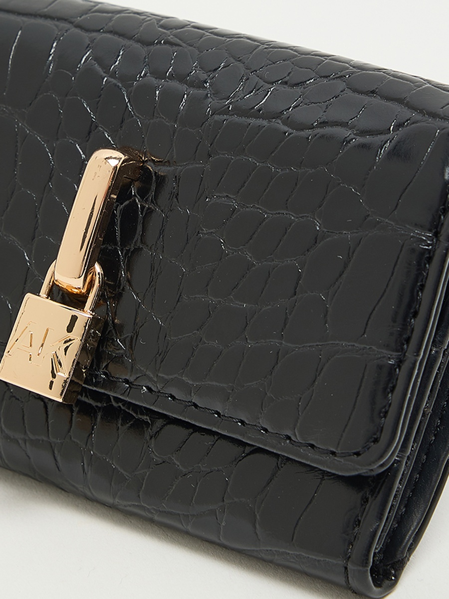 Croc Textured Flap Wallet