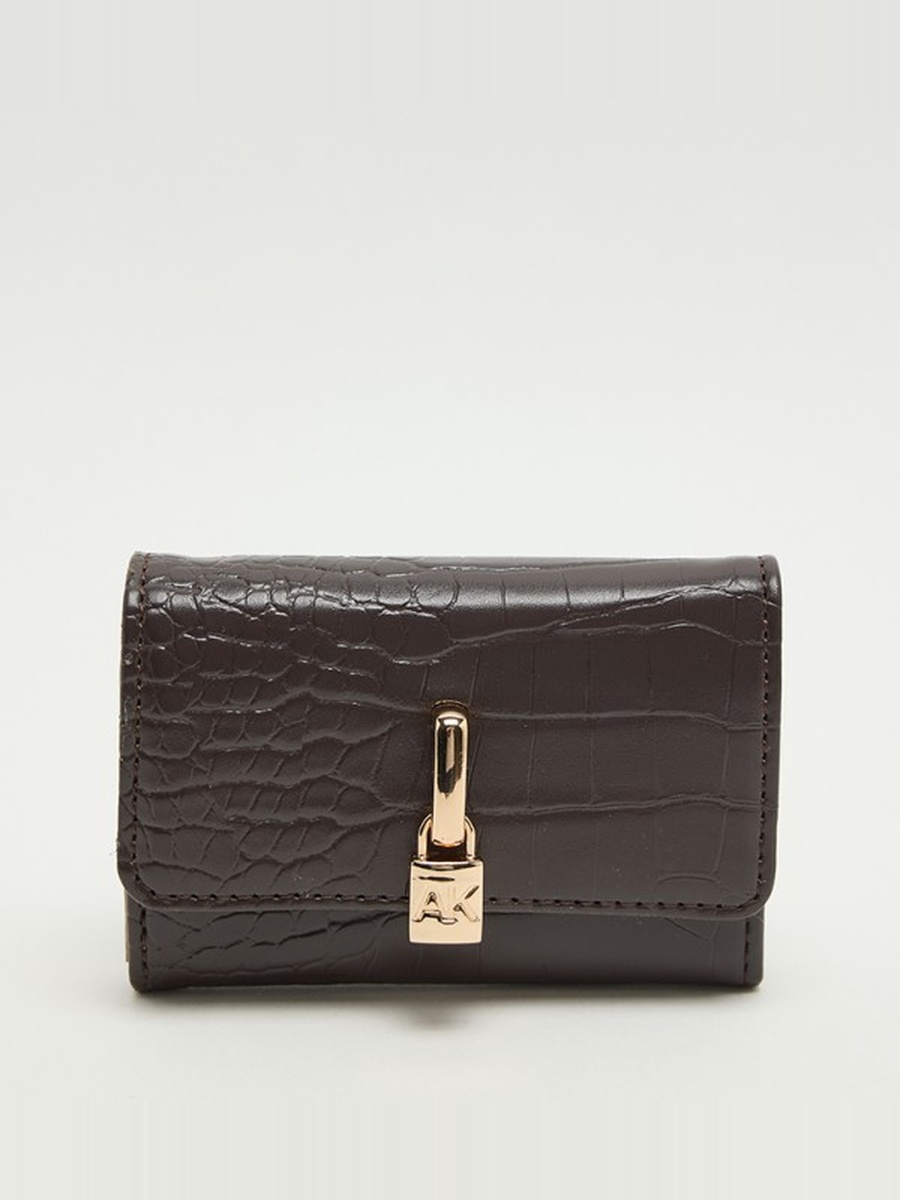 Croc Textured Flap Wallet