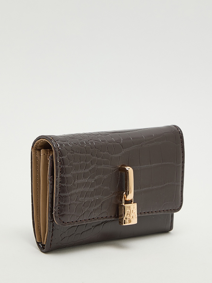 Croc Textured Flap Wallet