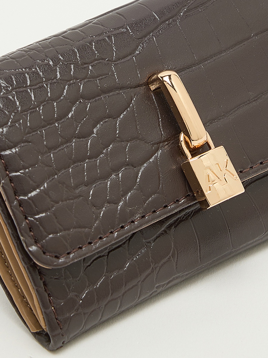 Croc Textured Flap Wallet