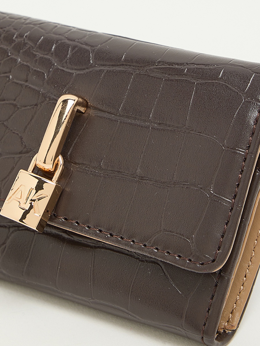 Croc Textured Flap Wallet