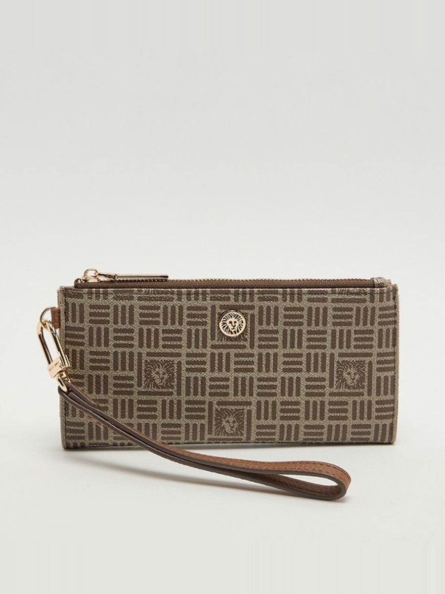 Patterned Zippered Bi-Fold Wallet