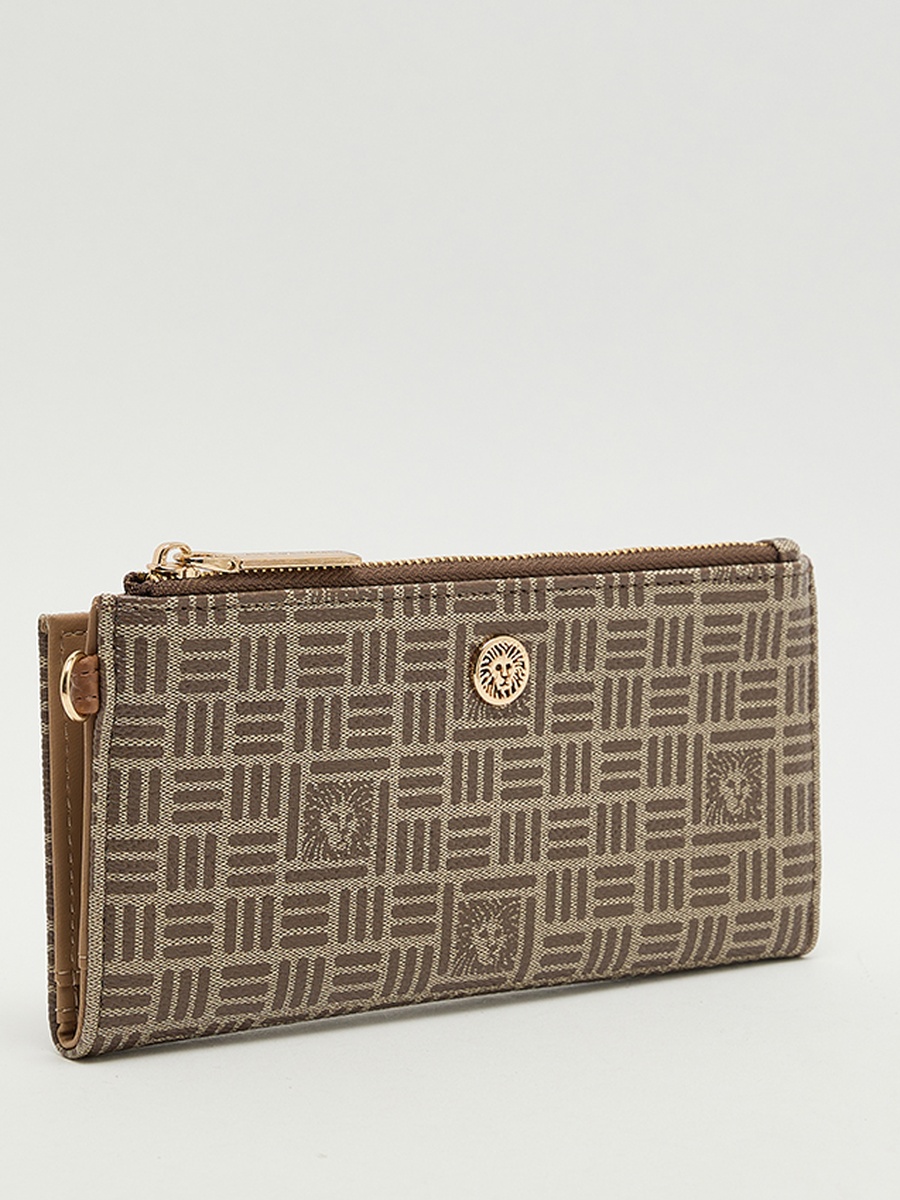 Patterned Zippered Bi-Fold Wallet