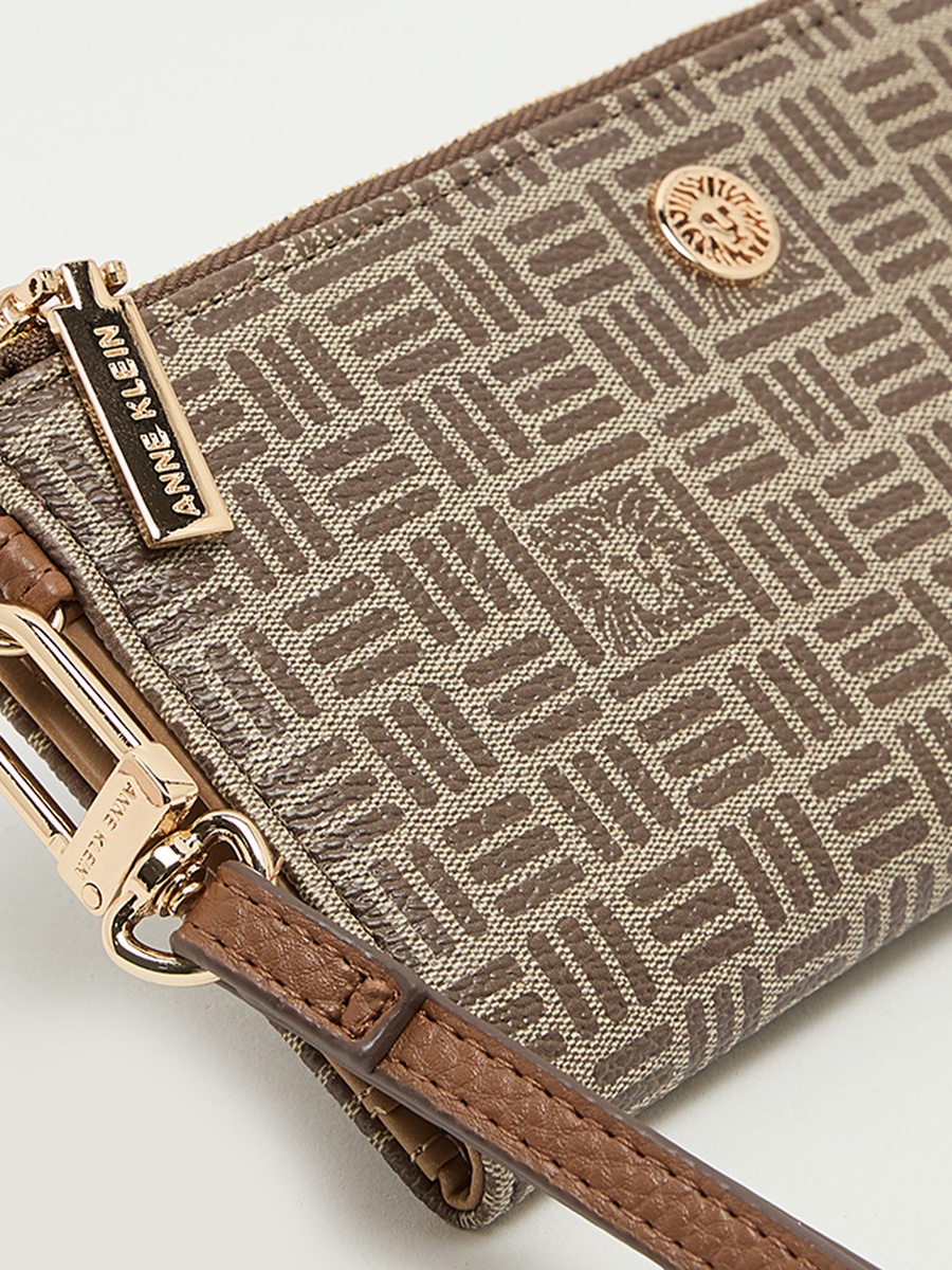 Patterned Zippered Bi-Fold Wallet