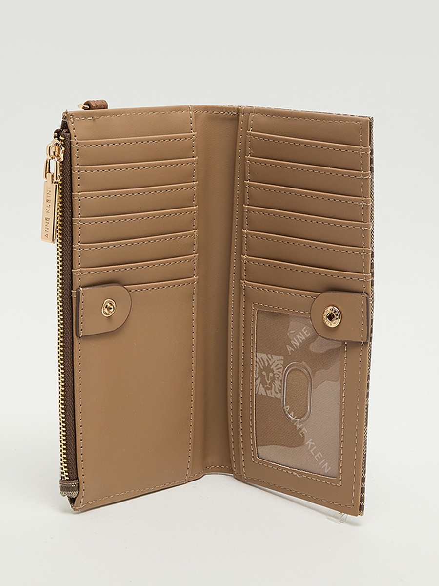 Patterned Zippered Bi-Fold Wallet