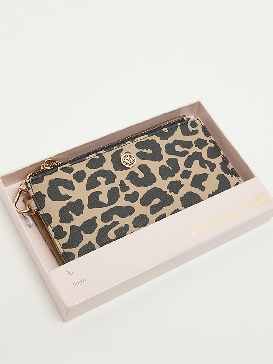 Leopard Print Zippered Bi-Fold Wallet