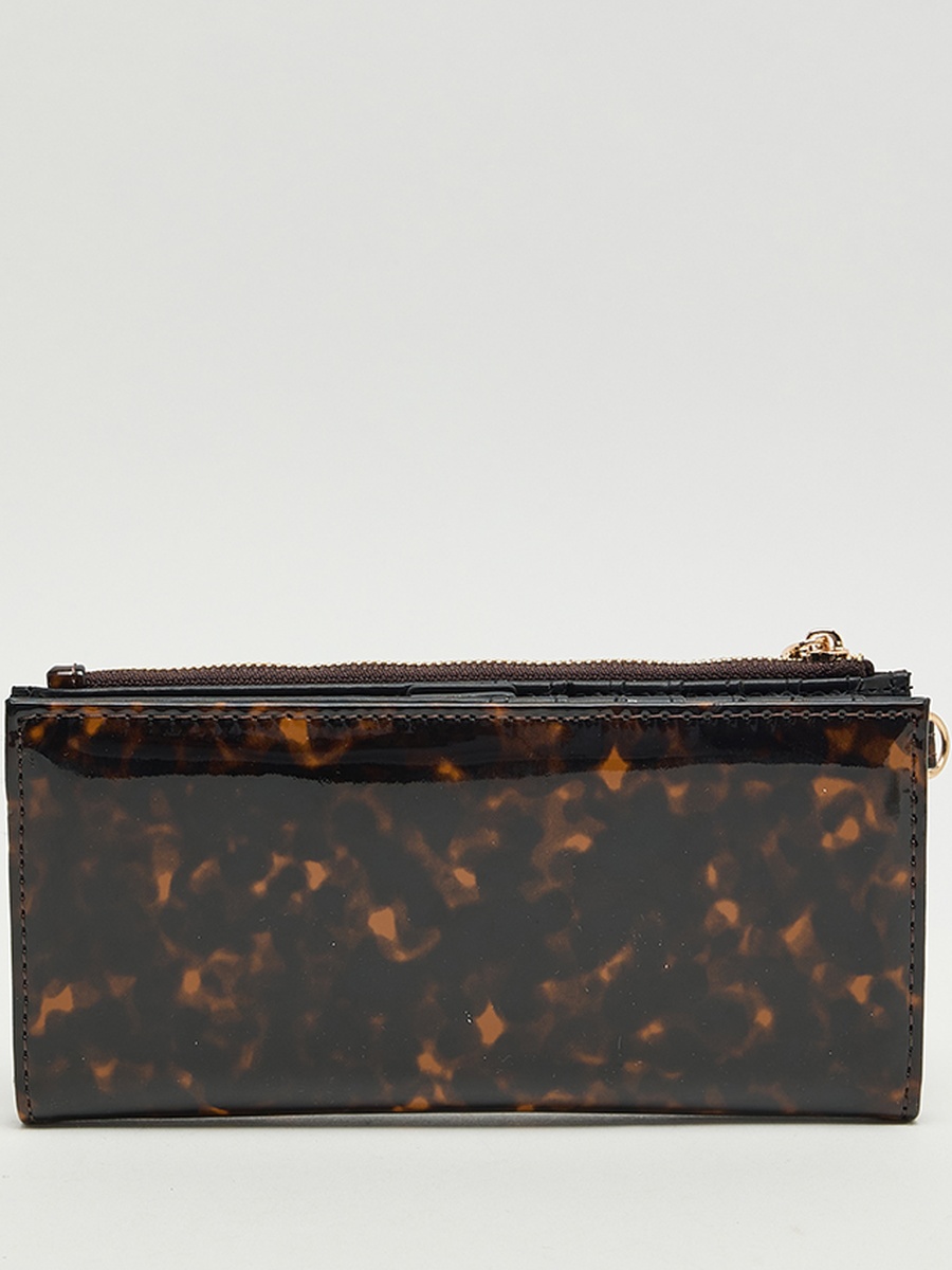 Printed Zippered Bi-Fold Wallet