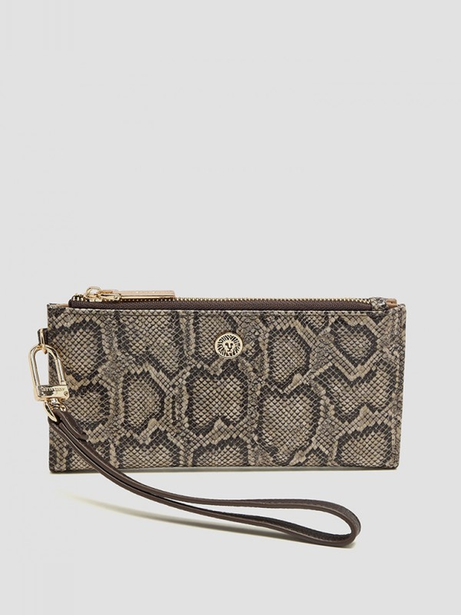 Snakeskin Print Zippered Bi-Fold Wallet