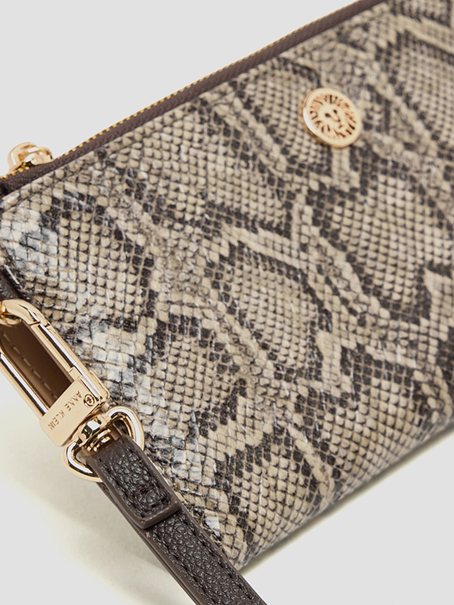 Snakeskin Print Zippered Bi-Fold Wallet