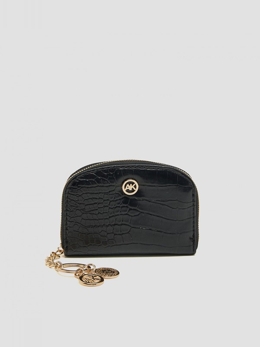 Croc Textured Zip-Around Card Holder